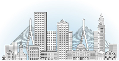 Boston skyline illustration